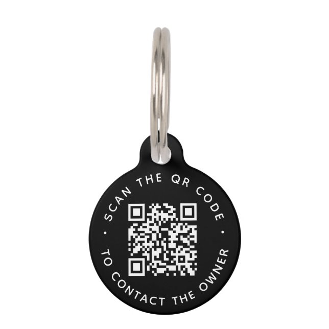 Médaillon Pour Animaux Code QR Numéro d'identification de l'animal Collie (Dos)