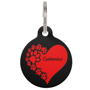 Médaillon Pour Animaux Coeur d'amour personnalisé pour animal de compagni