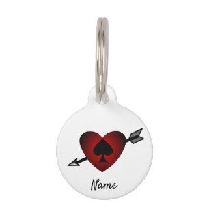 Médaillon Pour Animaux Cœur de Cupidon Pique Noir Thunder_Cove