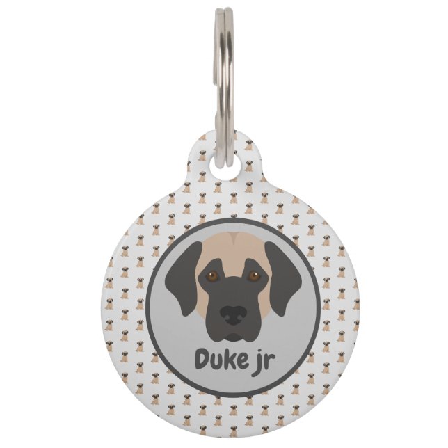 Médaillon Pour Animaux Collier de chien étiquette d'identification nom (Devant)