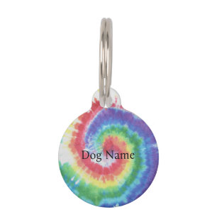 Médaillon Pour Animaux Collier Personnalisé Holographique Arc-en-Ciel pou