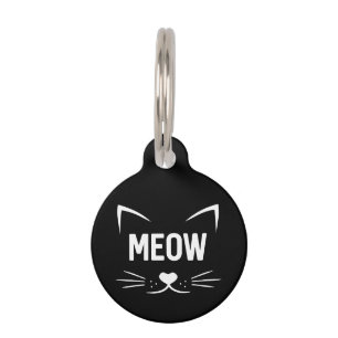 Médaillon Pour Animaux Collier personnalisé pour chat avec nom et Meow en