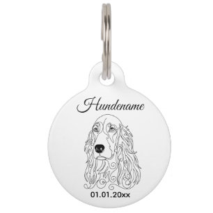 Médaillon Pour Animaux Collier personnalisé pour Setter Rouge avec dessin