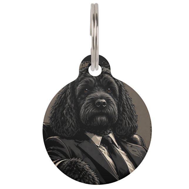 Médaillon Pour Animaux Collier pour chien Coqapoo noir | Coqapoo gentlema (Devant)