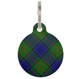 Médaillon Pour Animaux Colquhoun tartan bleu vert plaid