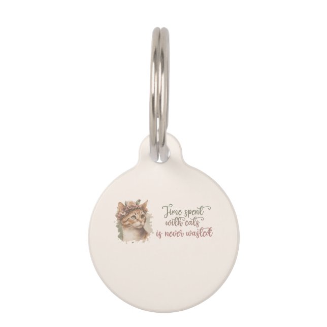 Médaillon Pour Animaux Conception de design aquarelle de chat mignon temp (Devant)