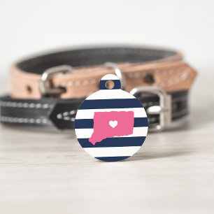 Médaillon Pour Animaux Connecticut Heart