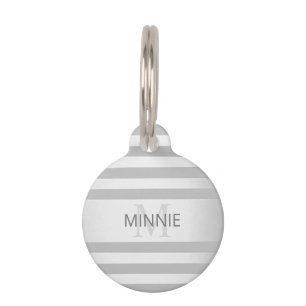 Médaillon Pour Animaux Contemporain Faux Argent Ombre Gris