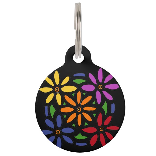 Médaillon Pour Animaux Cool Daisy Floral Art Abstrait (Devant)