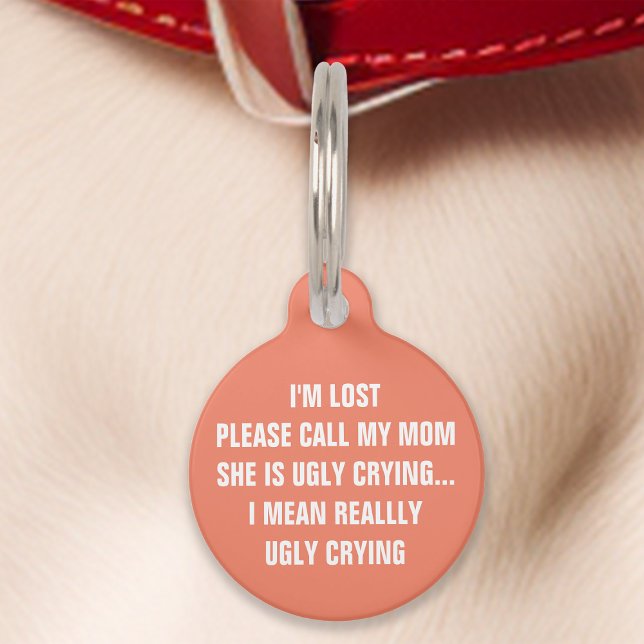 Médaillon Pour Animaux Corail "Call My Mom" Drôle (Créateur téléchargé)