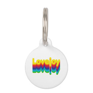 Médaillon Pour Animaux Couches arc-en-ciel Lovejoy Nom Étiquette