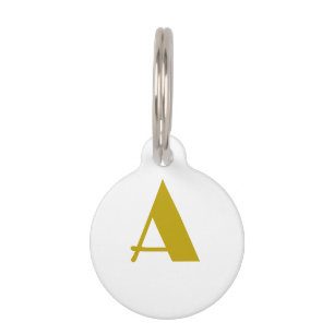 Médaillon Pour Animaux Couleur or Personnalisé Monogramme Lettre initiale
