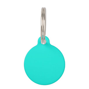 Médaillon Pour Animaux Couleur solide : Aqua brillant