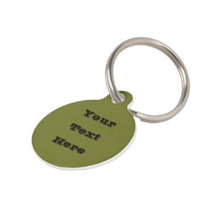Médaillon Pour Animaux Couleur solide vert olive