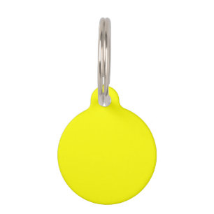 Médaillon Pour Animaux Couleur uni jaune néon