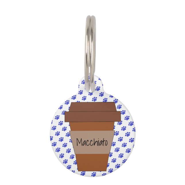 Médaillon Pour Animaux Coupe personnalisée de café sur Empreintes de patt (Devant)