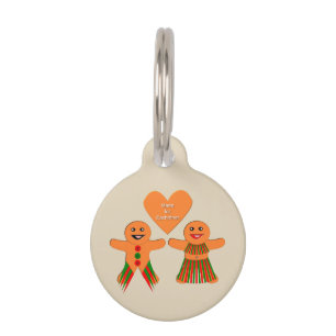 Médaillon Pour Animaux Couple de pain d'épices de Noël