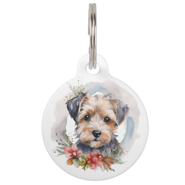 Médaillon Pour Animaux Couronne de Noël Yorkipoo Chien festif (Dos)