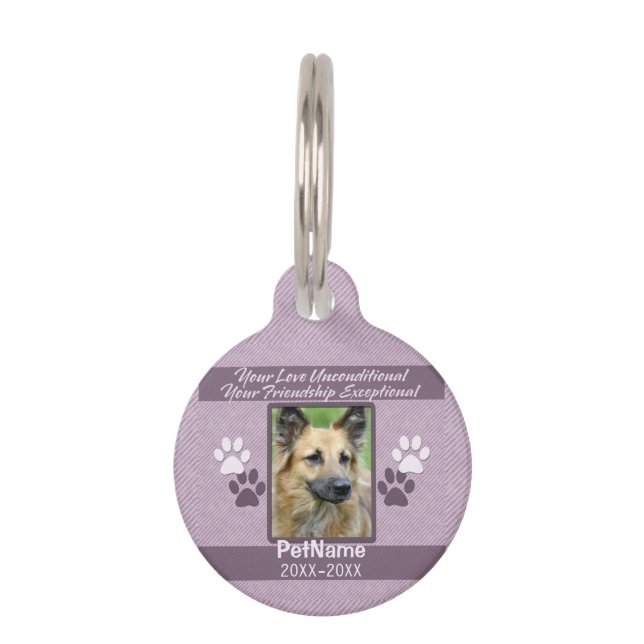 Médaillon Pour Animaux Coutume sans conditions de sympathie d'animal (Devant)