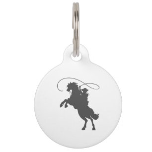 Médaillon Pour Animaux cowboy lançant de l' équitation de lasso élevan