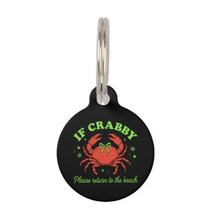 Médaillon Pour Animaux Crabe de la Côte Sassy Esthétique Bow Vintage