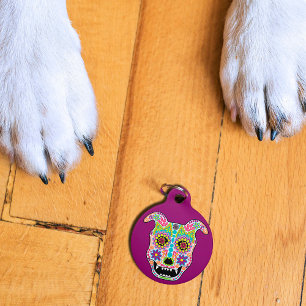 Médaillon Pour Animaux Crâne à sucre de chien