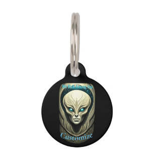 Médaillon Pour Animaux Crâne Alien Tête Thunder_Cove