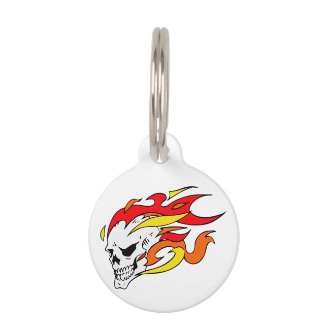 Médaillon Pour Animaux Crâne flamboyant (Devant)