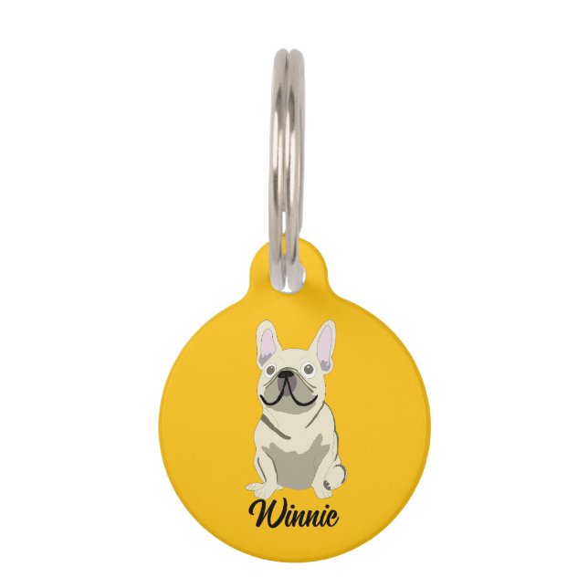 Médaillon Pour Animaux Cream French Bulldog (Devant)