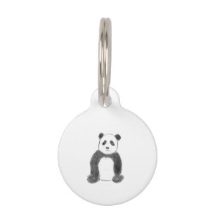 Médaillon Pour Animaux Croquis de panda en noir et blanc