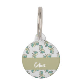 Médaillon Pour Animaux Custom name cute horses pattern