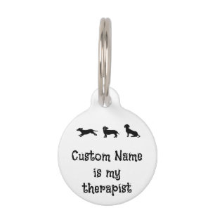 Médaillon Pour Animaux Custon Name est mon thérapeute Cute Dachshund