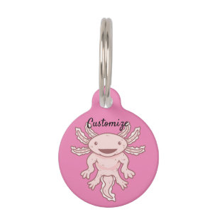 Médaillon Pour Animaux Cute Axolotl rose Thunder_Cove