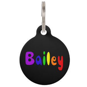 Médaillon Pour Animaux Cute Bailey Nom de l'animal de compagnie Rainbow G