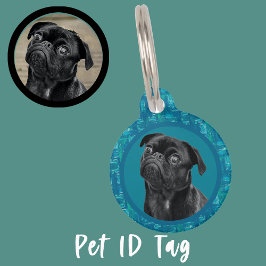 Médaillon Pour Animaux Cute Black Pug Face Charm | Unique Custom Dog Love