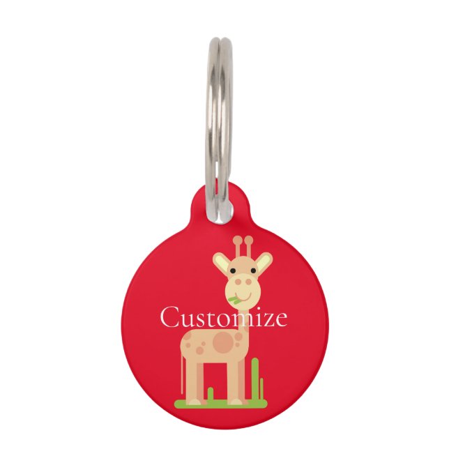 Médaillon Pour Animaux Cute Giraffe Munching Thunder_Cove (Devant)