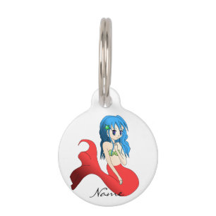 Médaillon Pour Animaux Cute Mermaid à cheveux bleus Thunder_Cove