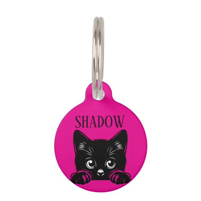 Médaillon Pour Animaux Cute Peeking Cat Pesonalized  (Devant)
