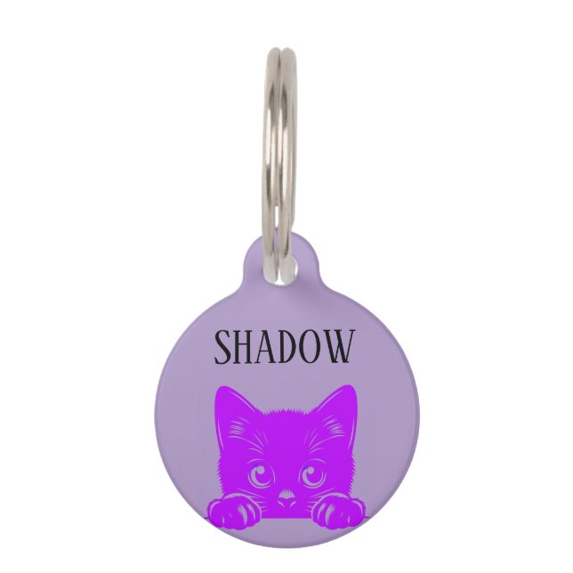 Médaillon Pour Animaux Cute Peeking Cat-Pesonalized Cat (Devant)
