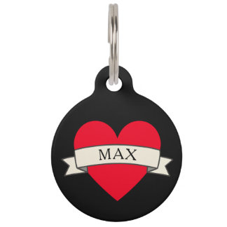 Médaillon Pour Animaux Cute Pet ID Tag - Custom Name with Funny Heart