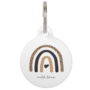 Médaillon Pour Animaux Cute Rainbow Leopard Motif