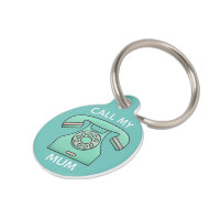 Cute Retro Téléphone Turquoise Call Dog maman