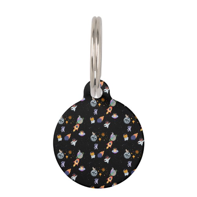 Médaillon Pour Animaux Cute space kitten in the galaxy (Devant)