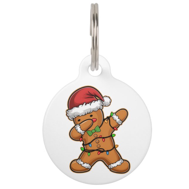 Médaillon Pour Animaux Dabing pain d'épices arbre Noël léger (Devant)