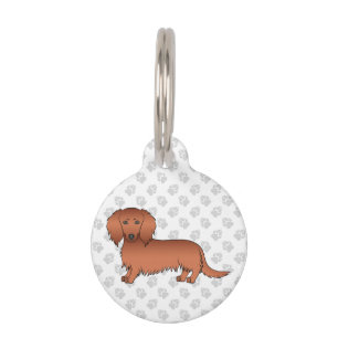 Médaillon Pour Animaux Dachshund de dessin animé mignon aux longs cheveux
