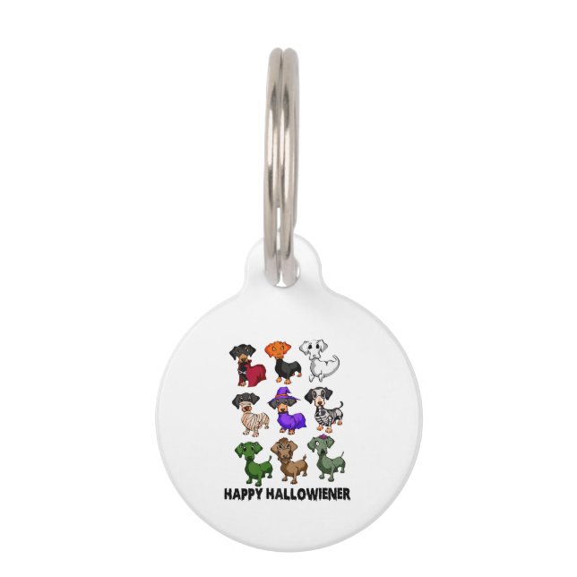 Médaillon Pour Animaux Dachshund Joyeux Halloween Joyeux Chien de Hallowe (Devant)