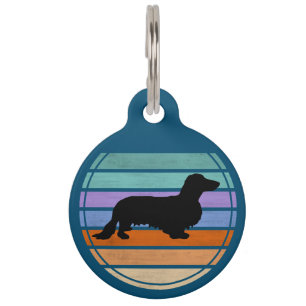 Médaillon Pour Animaux Dachshund Poil Long - Silhouette 1