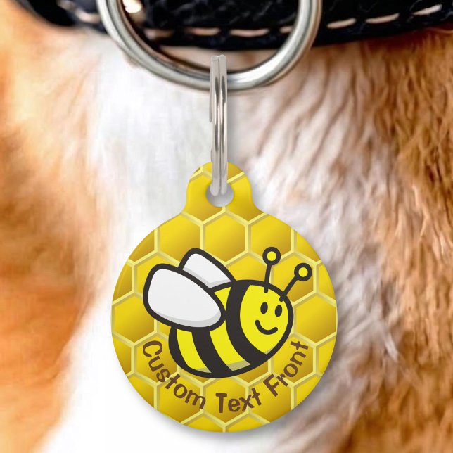 Médaillon Pour Animaux Dessin animé d'abeille à miel (Créateur téléchargé)