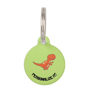Médaillon Pour Animaux Dinosaure rouge 0219