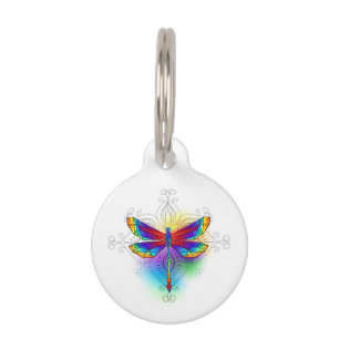 Médaillon Pour Animaux Dragonfly en arc-en-ciel